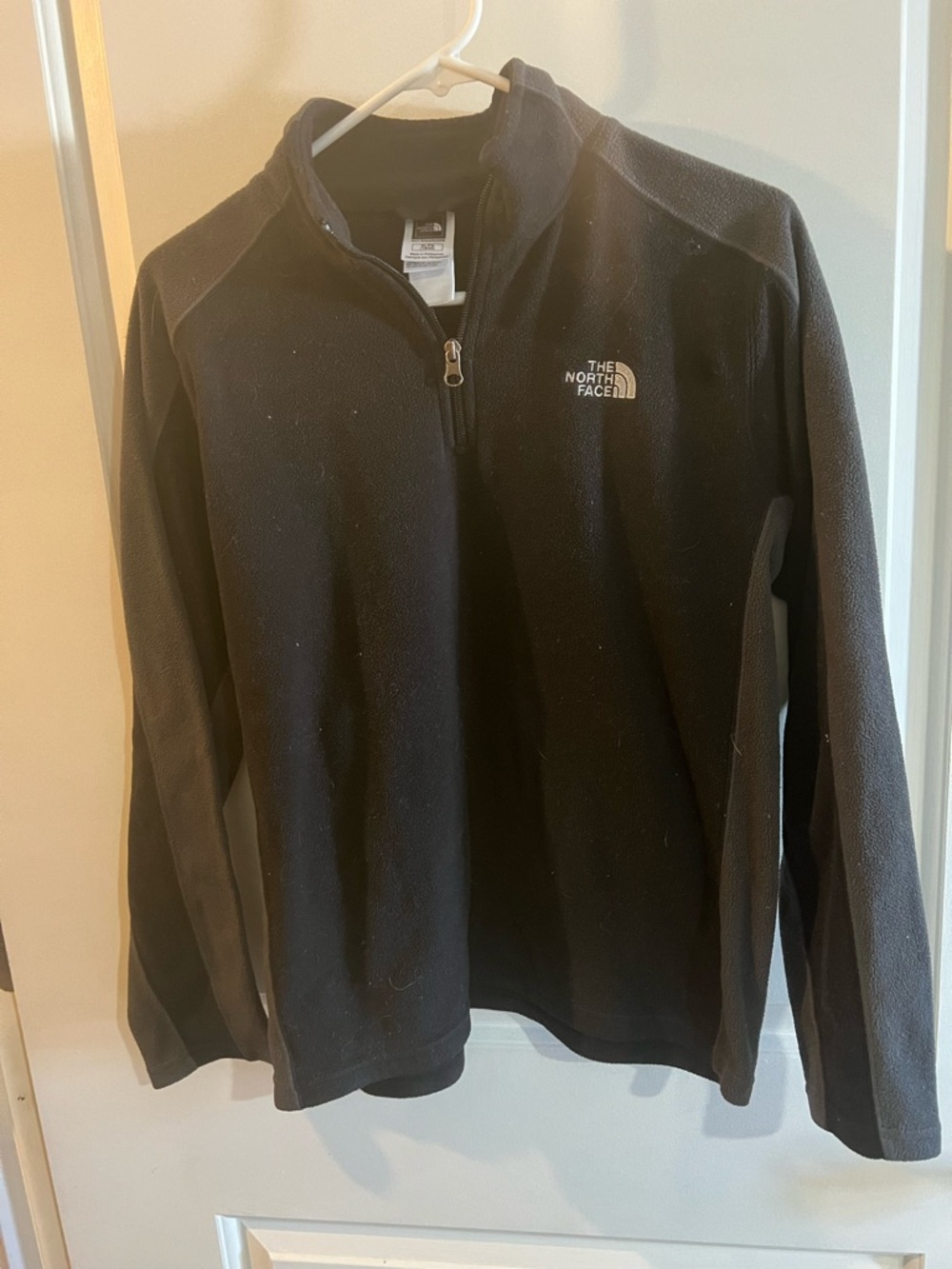 The North Face Black Fleece Jacket with White Logo